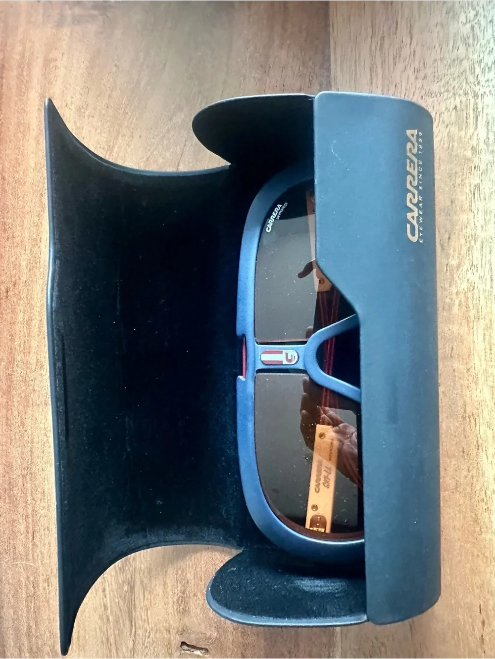 Carrera Men’s Blue Frame Sunglasses with Amber Lenses